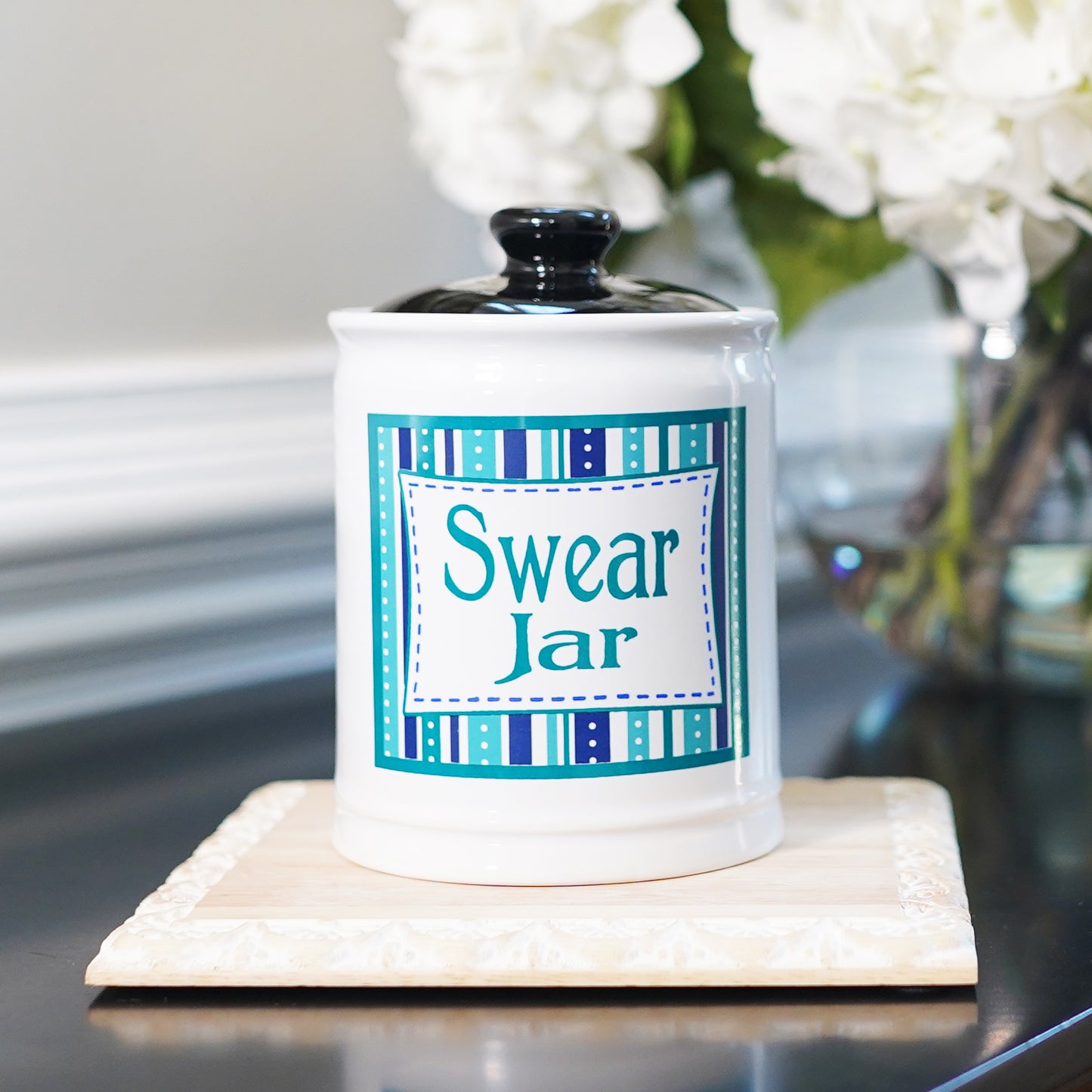 Cottage Creek Swear Jar, Ceramic Cuss Jar, 6" Multicolored