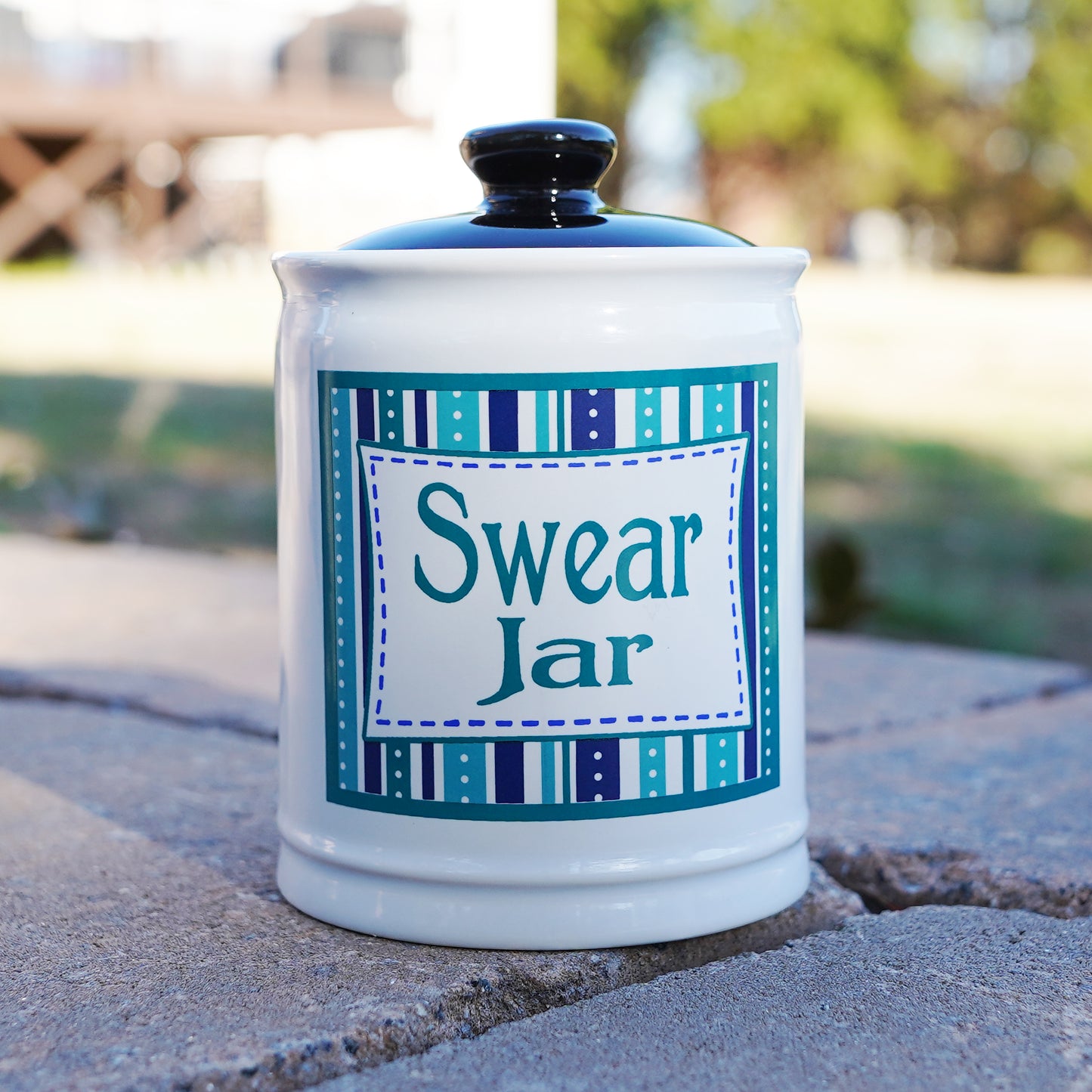 Cottage Creek Swear Jar, Ceramic Cuss Jar, 6" Multicolored