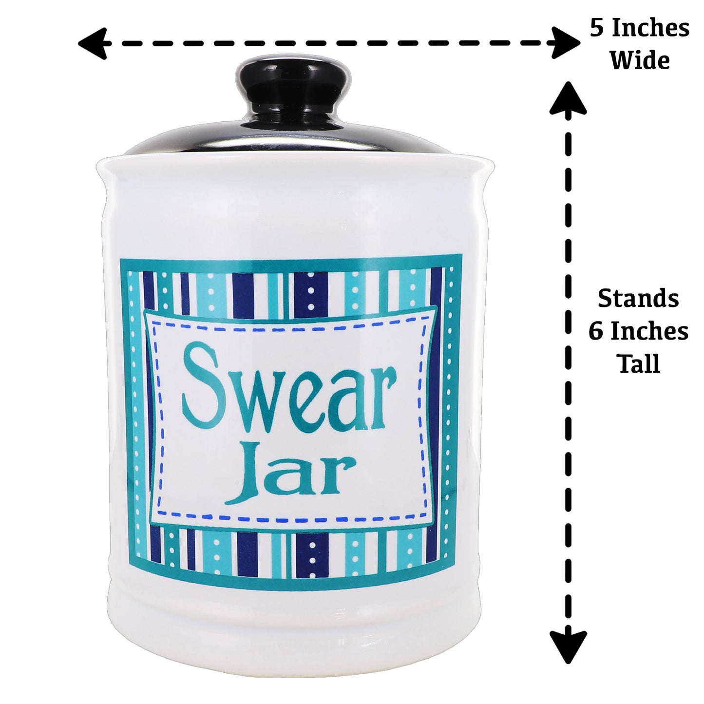 Cottage Creek Swear Jar, Ceramic Cuss Jar, 6" Multicolored