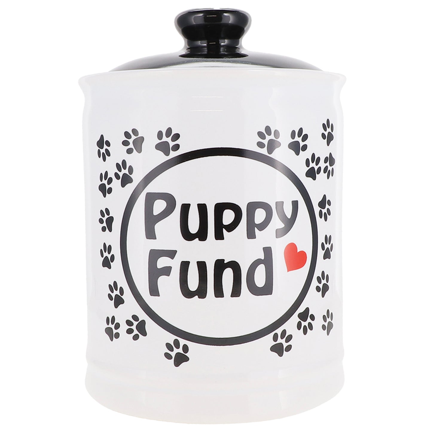 Cottage Creek Puppy Fund Piggy Bank, Ceramic, 6", Multicolored Dog Gift for Women