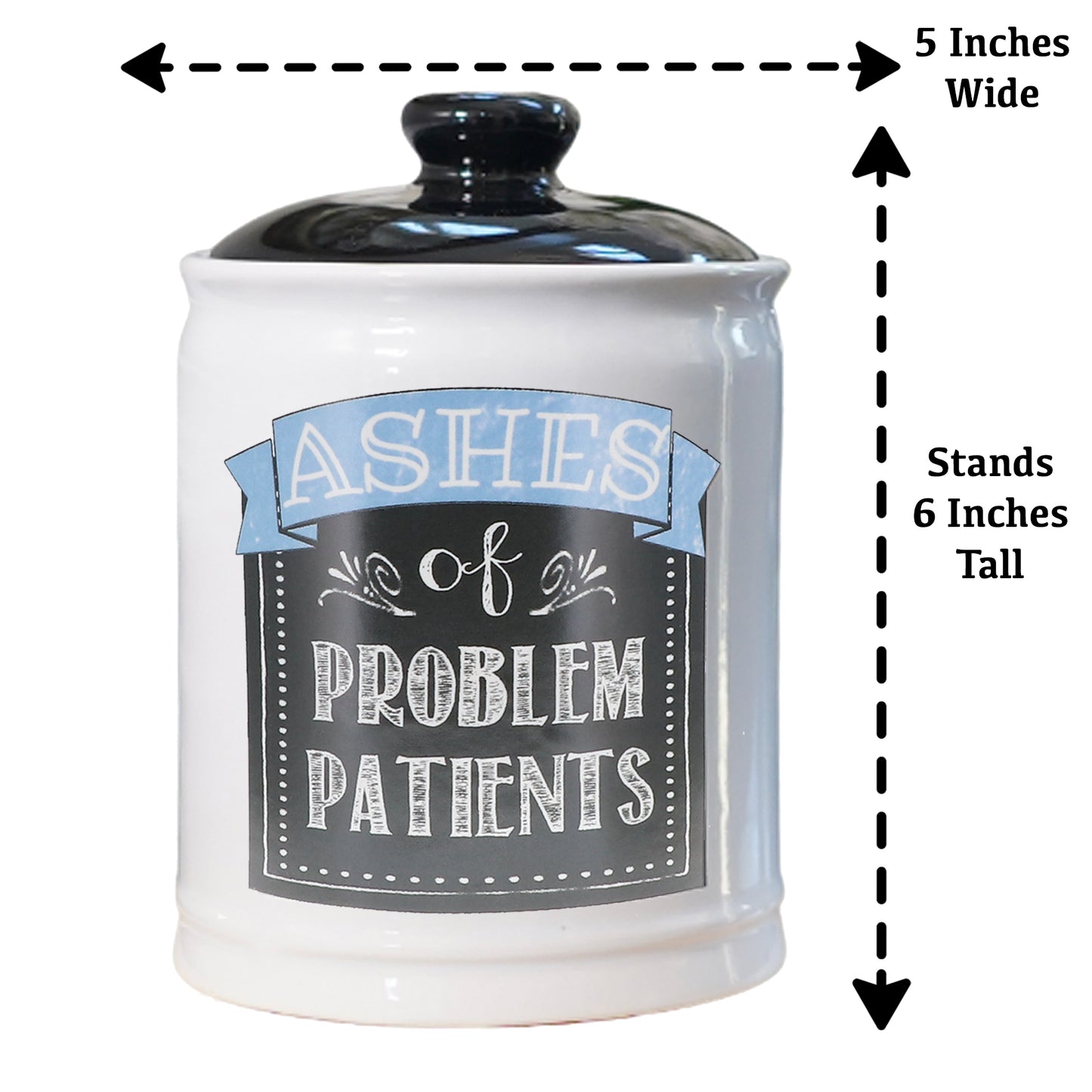 Cottage Creek Ashes of Problem Patients Piggy Bank, Multicolored, 6", Ceramic Office Candy Jar, Nurse Doctor Gifts