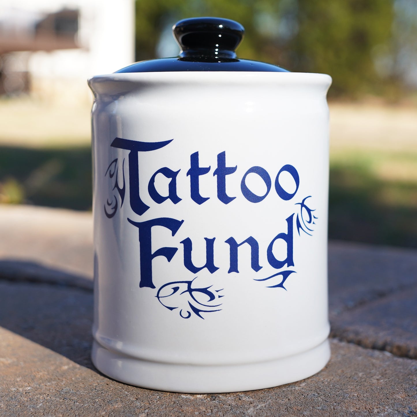 Cottage Creek Tattoo Fund Piggy Bank, Multicolored, Ceramic 6" Tattoo Jar