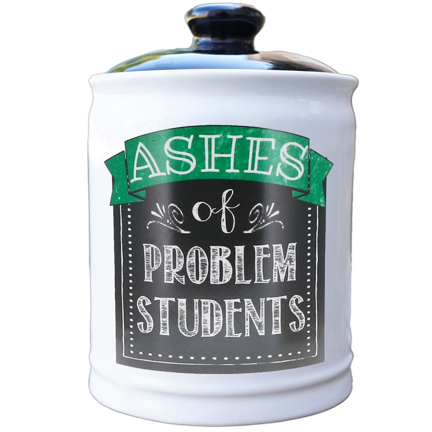 Cottage Creek Ashes of Problem Students Piggy Bank, Teacher Candy Jar, Ceramic, 6", Multicolored