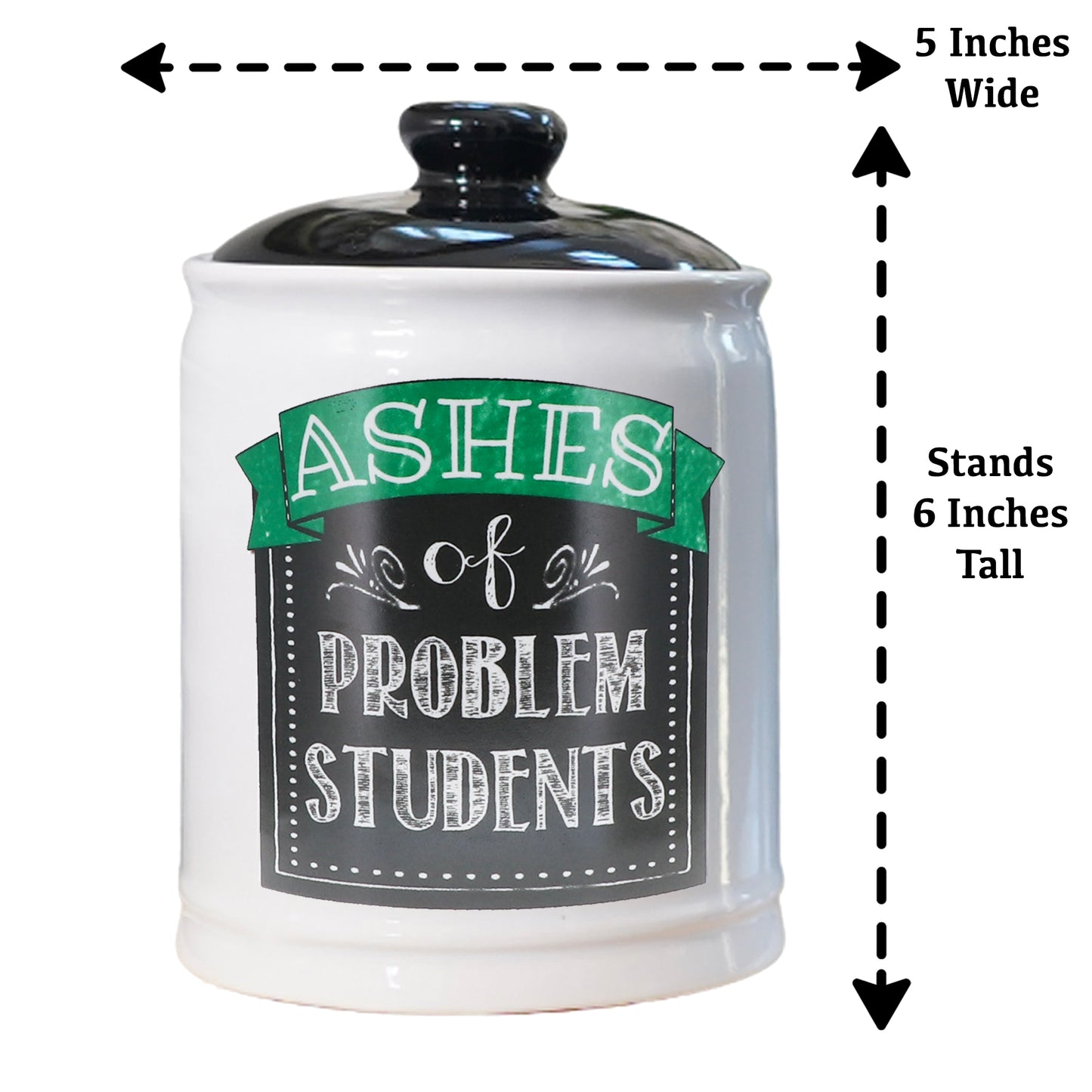Cottage Creek Ashes of Problem Students Piggy Bank, Teacher Candy Jar, Ceramic, 6", Multicolored
