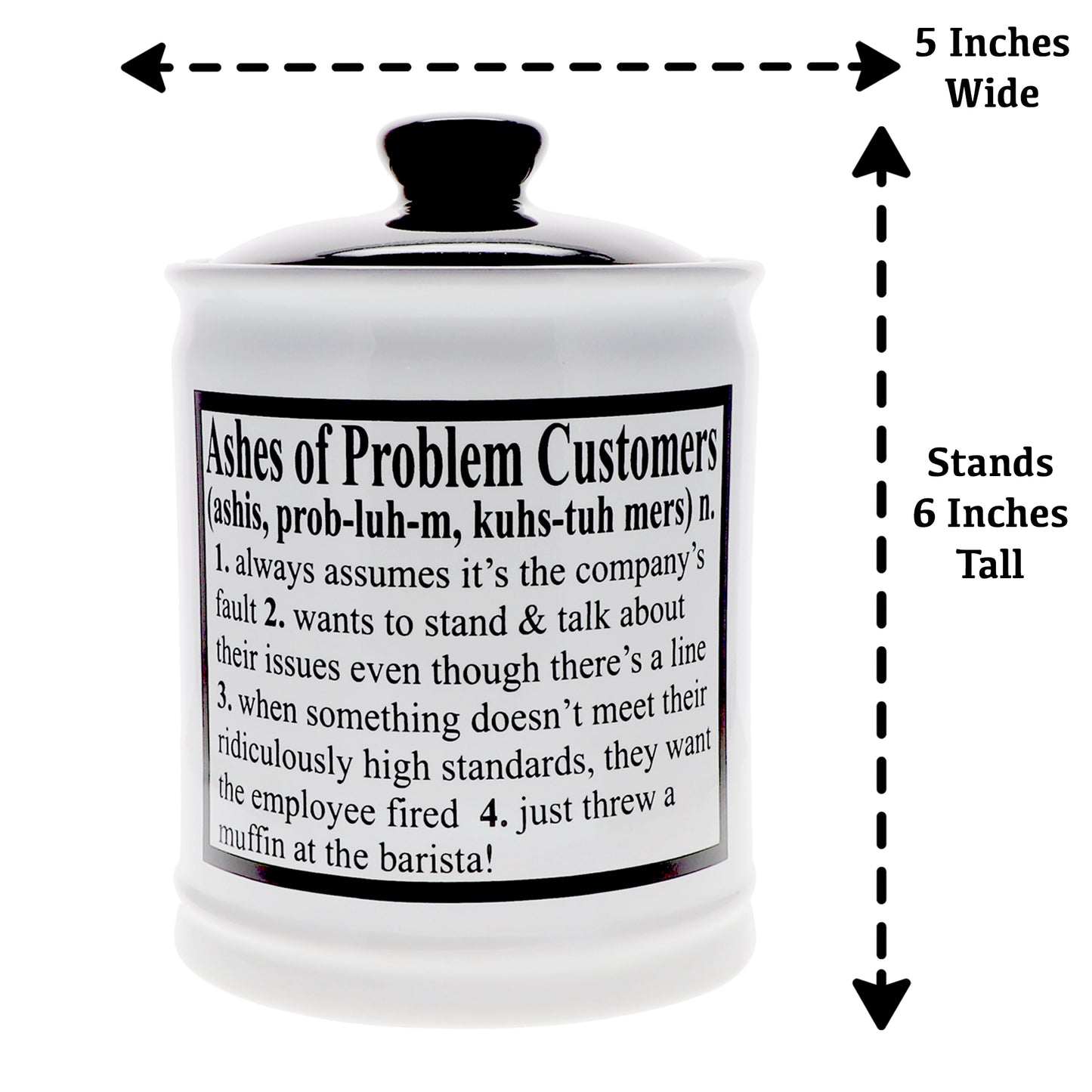 Cottage Creek Ashes of Problem Customers Piggy Bank, Multicolored, Ceramic, 6" Office Candy Jar