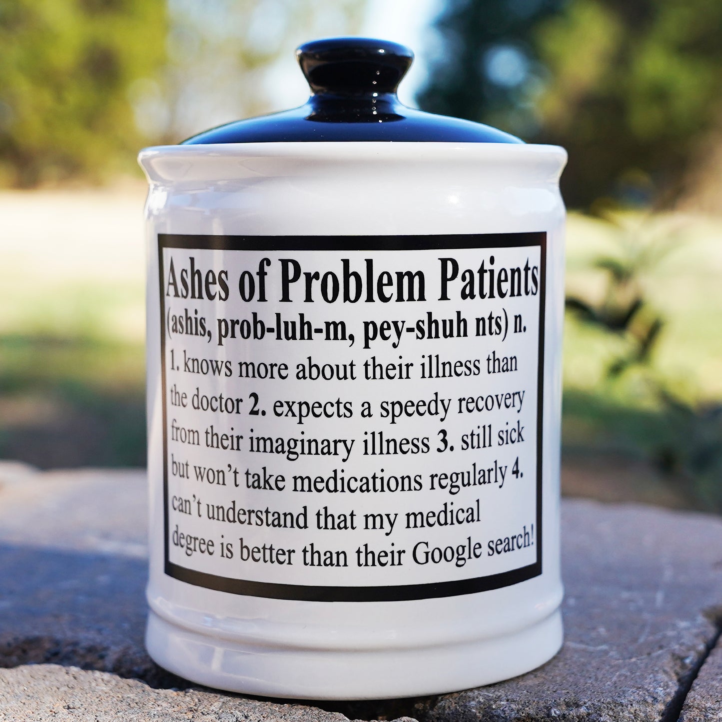Cottage Creek Piggy Bank for Adults Ashes of Problem Patients Ceramic Candy Jar Nurse Doctor Gifts