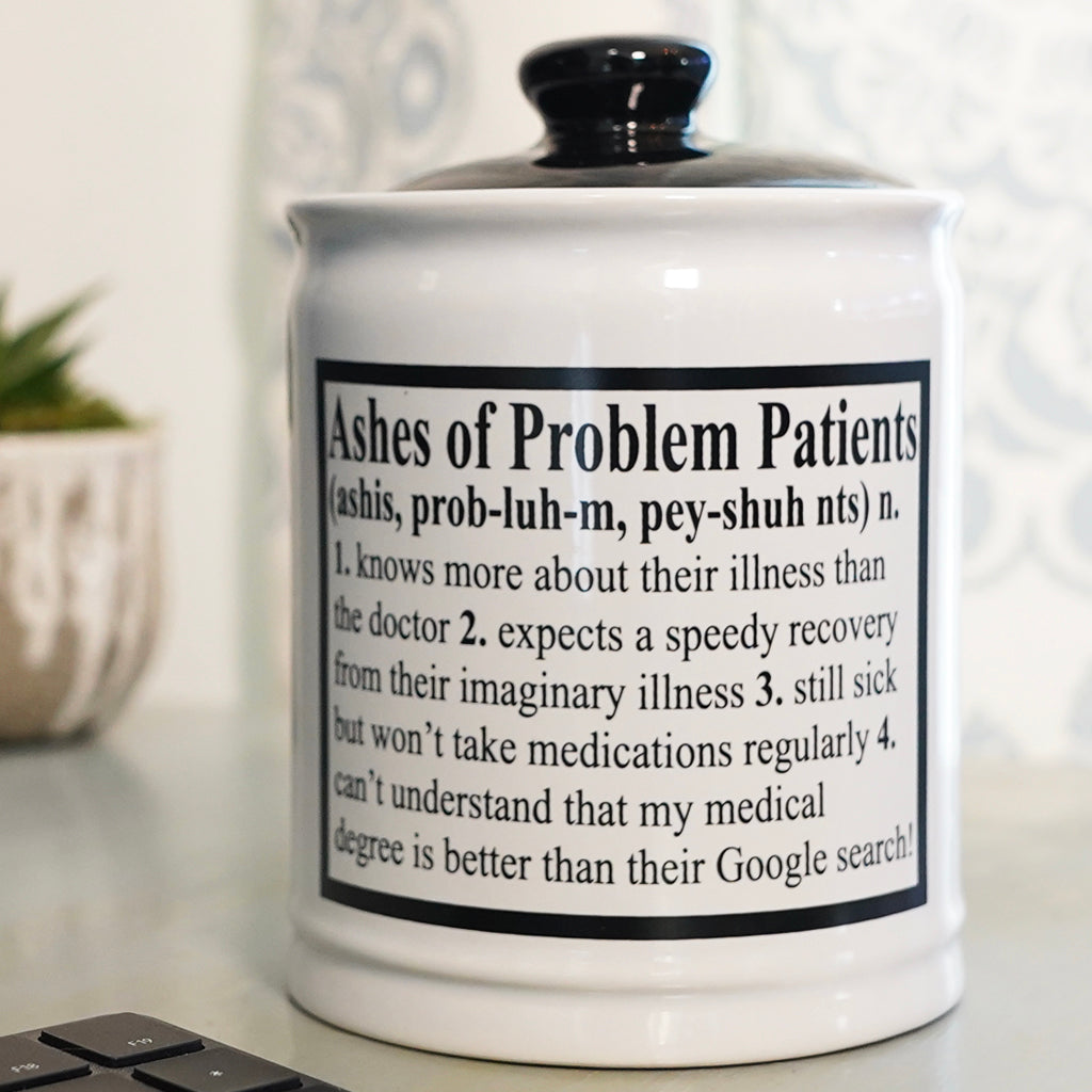 Cottage Creek Piggy Bank for Adults Ashes of Problem Patients Ceramic Candy Jar Nurse Doctor Gifts