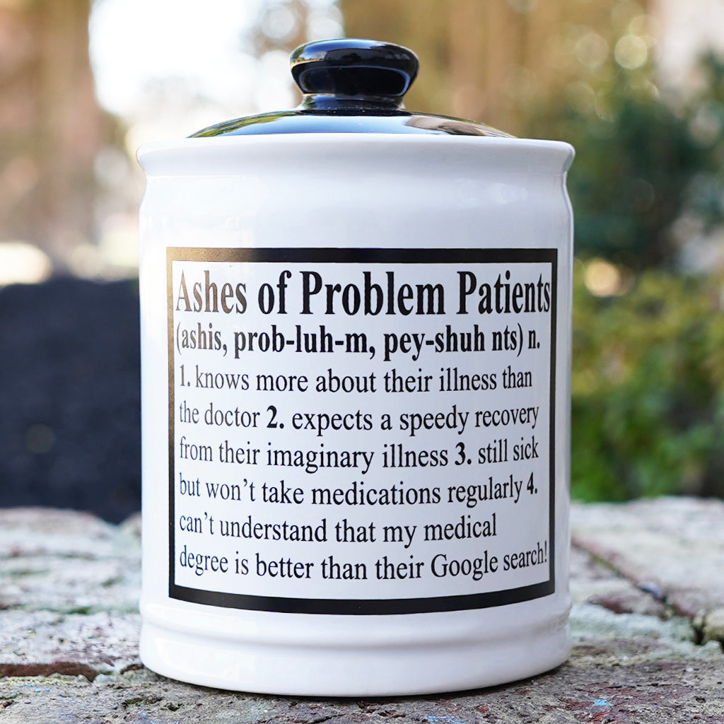 Cottage Creek Piggy Bank for Adults Ashes of Problem Patients Ceramic Candy Jar Nurse Doctor Gifts