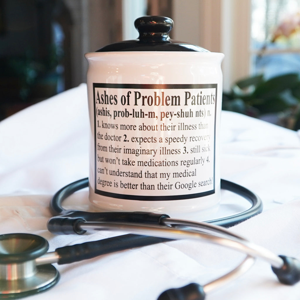 Cottage Creek Piggy Bank for Adults Ashes of Problem Patients Ceramic Candy Jar Nurse Doctor Gifts