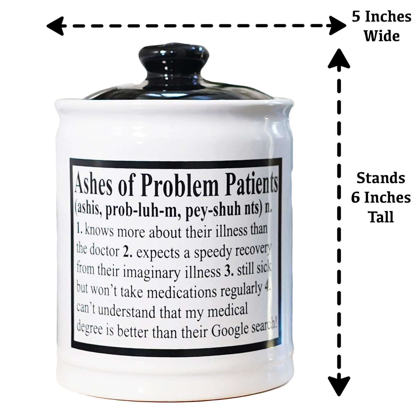 Cottage Creek Piggy Bank for Adults Ashes of Problem Patients Ceramic Candy Jar Nurse Doctor Gifts