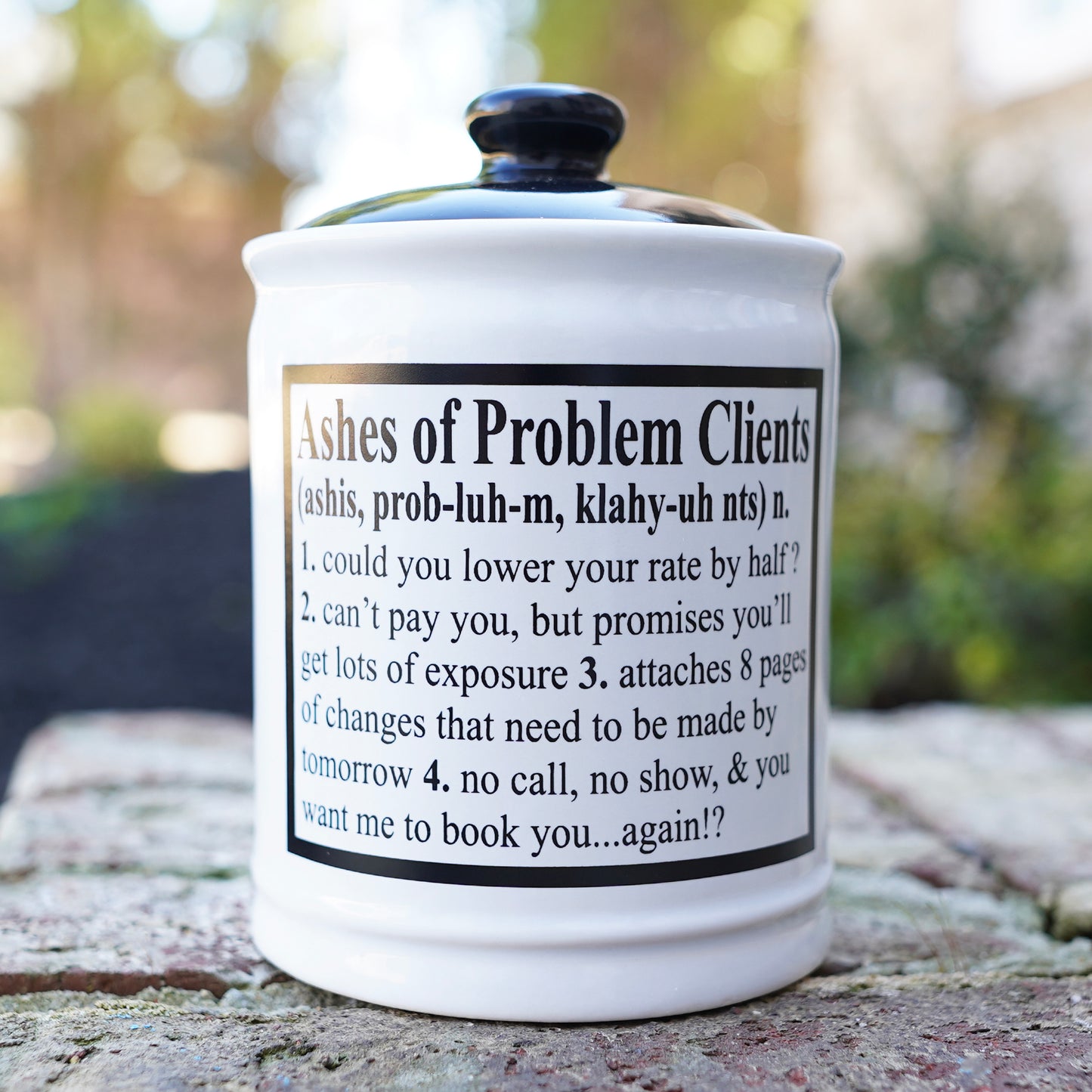 Cottage Creek Ashes of Problem Clients Piggy Bank, 6", Ceramic, Multicolored Fun Candy Jar, Coworker Gifts