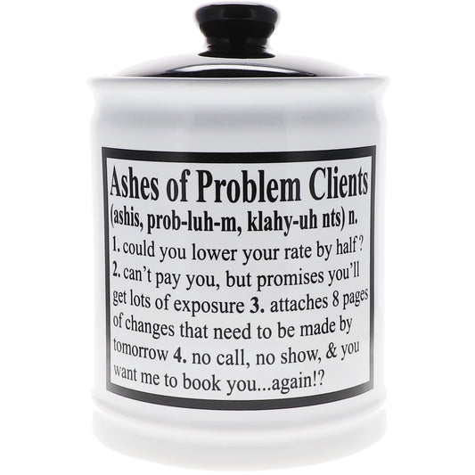 Cottage Creek Ashes of Problem Clients Piggy Bank, 6", Ceramic, Multicolored Fun Candy Jar, Coworker Gifts