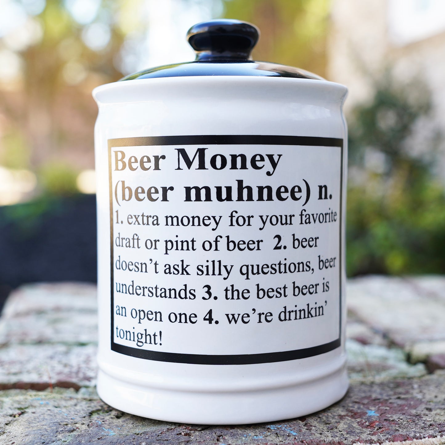 Cottage Creek Beer Money Piggy Bank, Ceramic, 6" Multicolored Beer Bank for Beer Lovers