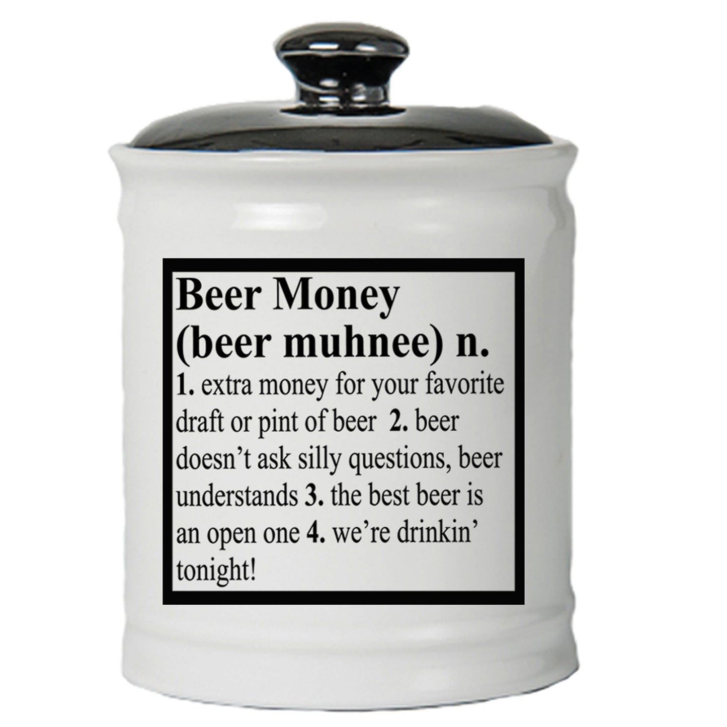Cottage Creek Beer Money Piggy Bank, Ceramic, 6" Multicolored Beer Bank for Beer Lovers