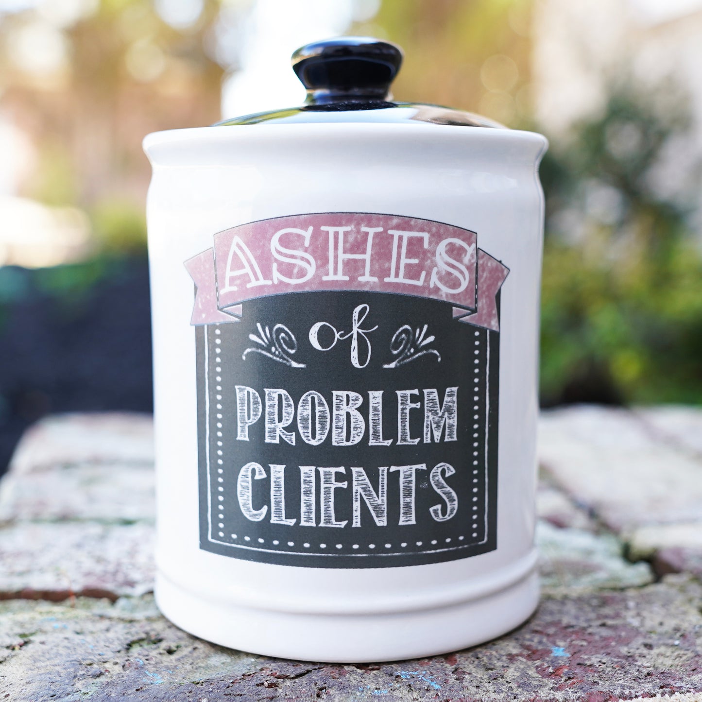 Cottage Creek Ashes of Problem Clients Piggy Bank, Ceramic, 6, Multicolored Fun Candy Jar