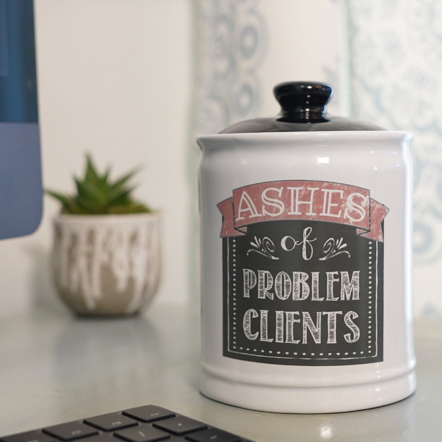 Cottage Creek Ashes of Problem Clients Piggy Bank, Ceramic, 6, Multicolored Fun Candy Jar