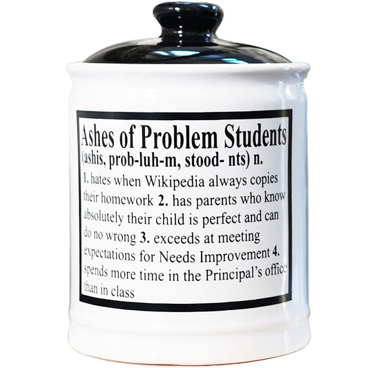 Cottage Creek Ashes of Problem Students Piggy Bank, 6", Ceramic Multicolored Candy Jar