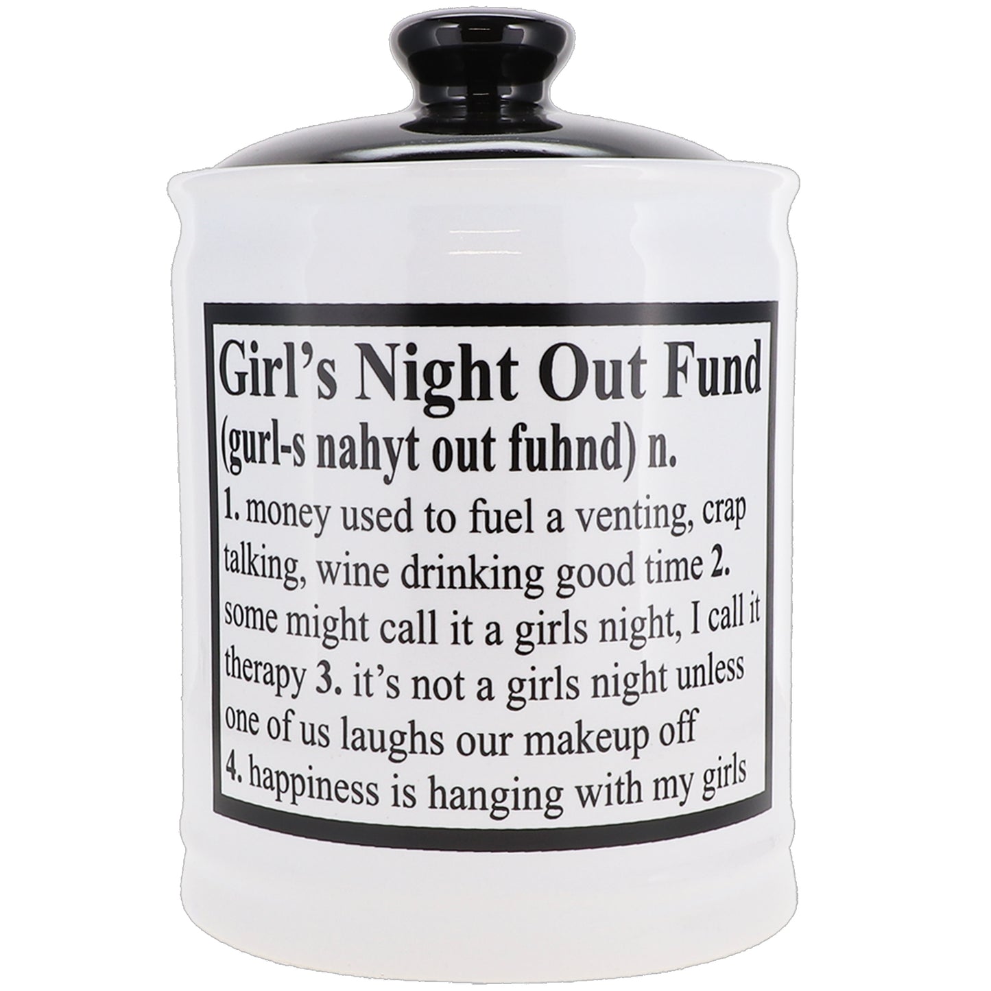 Cottage Creek Girls Night Out Fund Piggy Bank, Ceramic, Multicolored, 6" Candy Jar, Friend Gifts