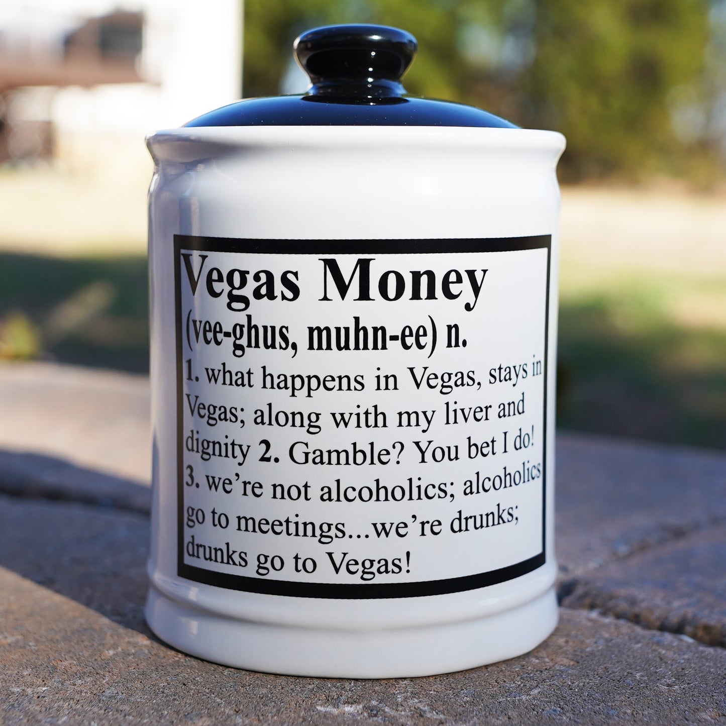 Cottage Creek Vegas Money Piggy Bank, Ceramic, 6" Multicolored Casino Money Jar for Vegas Lovers