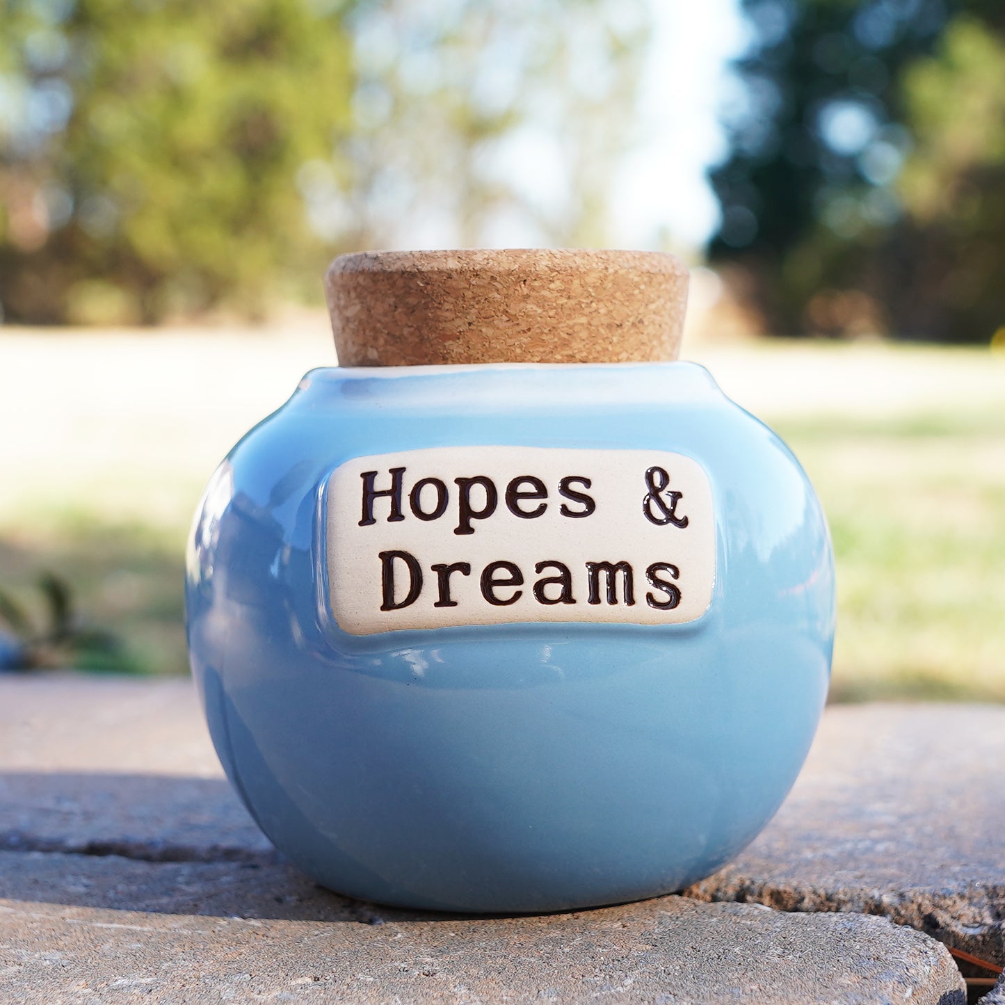 Cottage Creek Hopes And Dreams Jar, Light Blue, Ceramic, 6" Keepsake Jar