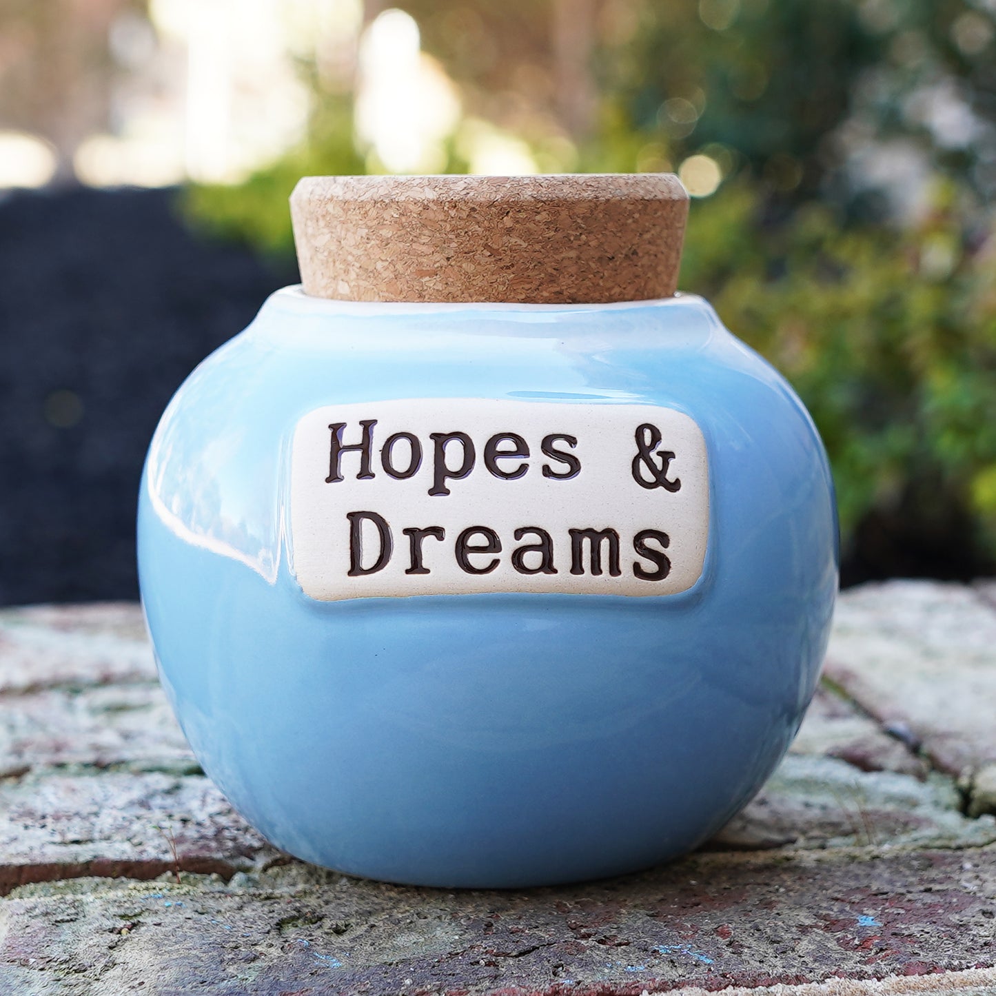 Cottage Creek Hopes And Dreams Jar, Light Blue, Ceramic, 6" Keepsake Jar