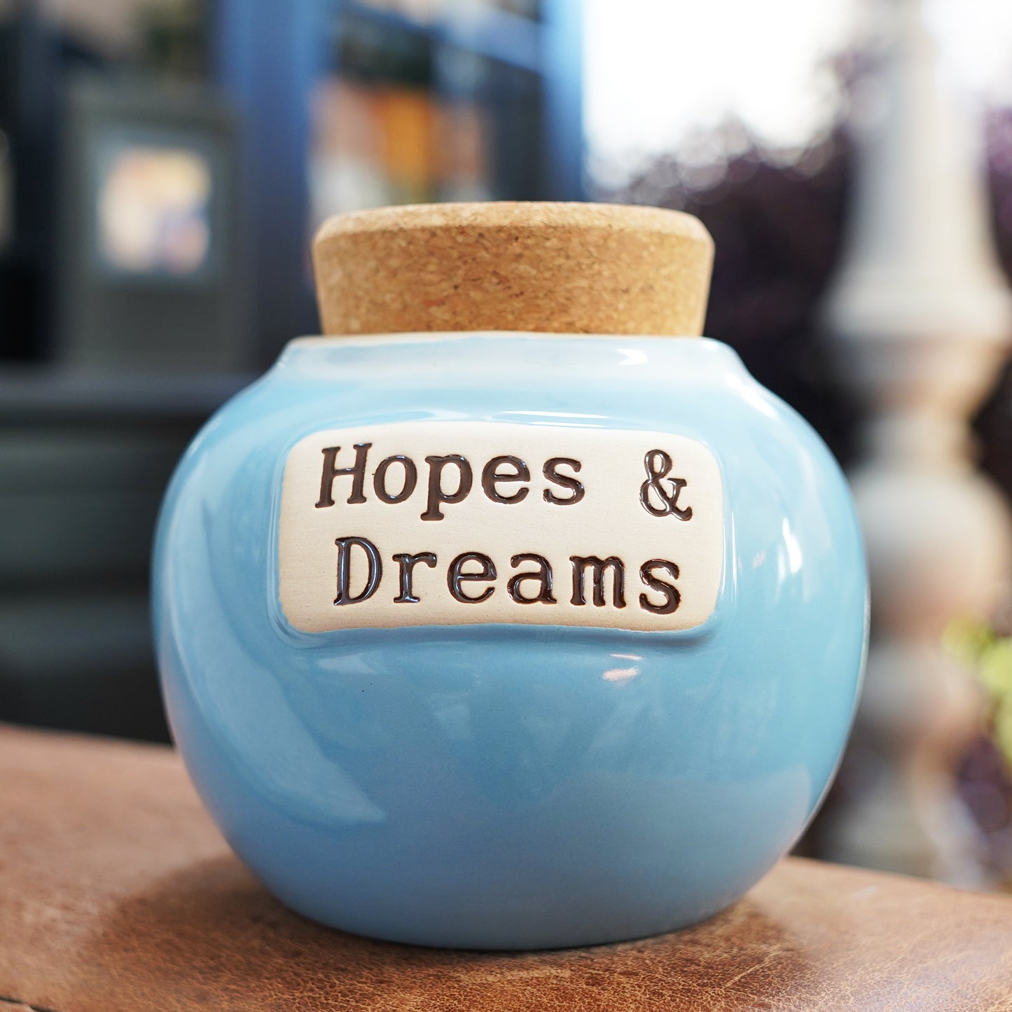 Cottage Creek Hopes And Dreams Jar, Light Blue, Ceramic, 6" Keepsake Jar