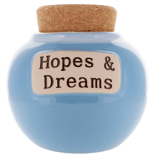 Cottage Creek Hopes And Dreams Jar, Light Blue, Ceramic, 6" Keepsake Jar