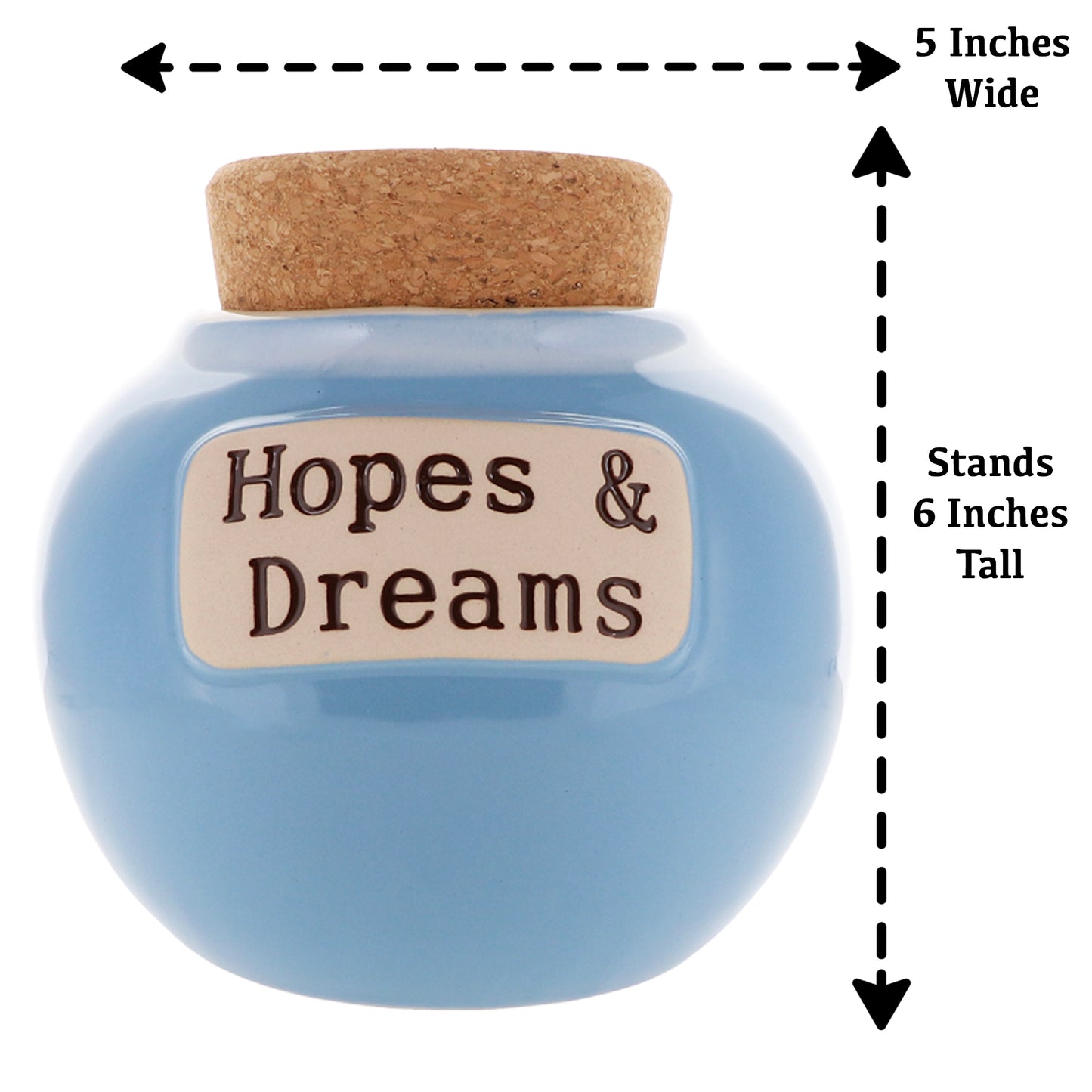 Cottage Creek Hopes And Dreams Jar, Light Blue, Ceramic, 6" Keepsake Jar