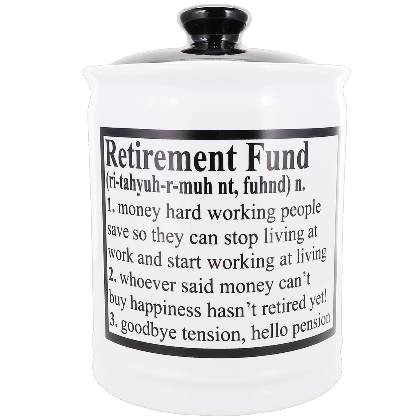 Cottage Creek Retirement Fund Piggy Bank, Ceramic, 6", Multicolored Retired Retirement Candy Jar