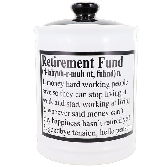 Cottage Creek Retirement Fund Piggy Bank, Ceramic, 6", Multicolored Retired Retirement Candy Jar