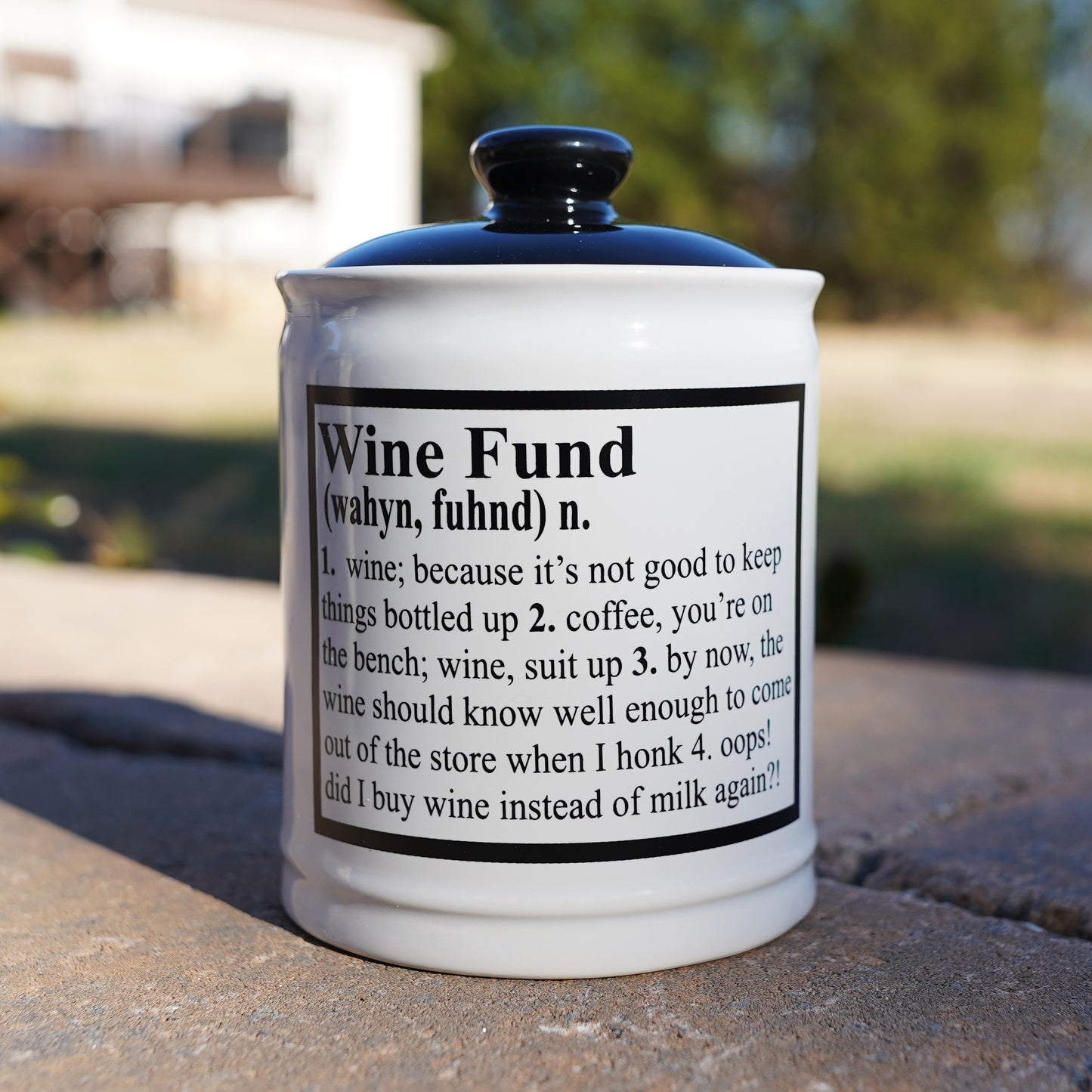 Cottage Creek Wine Fund Piggy Bank, Ceramic, 6", Multicolored Wine Candy Jar