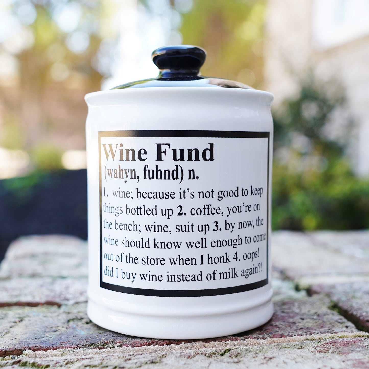 Cottage Creek Wine Fund Piggy Bank, Ceramic, 6", Multicolored Wine Candy Jar