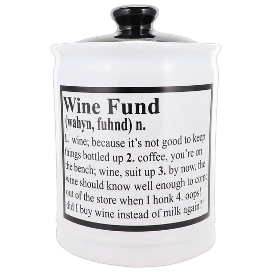 Cottage Creek Wine Fund Piggy Bank, Ceramic, 6", Multicolored Wine Candy Jar