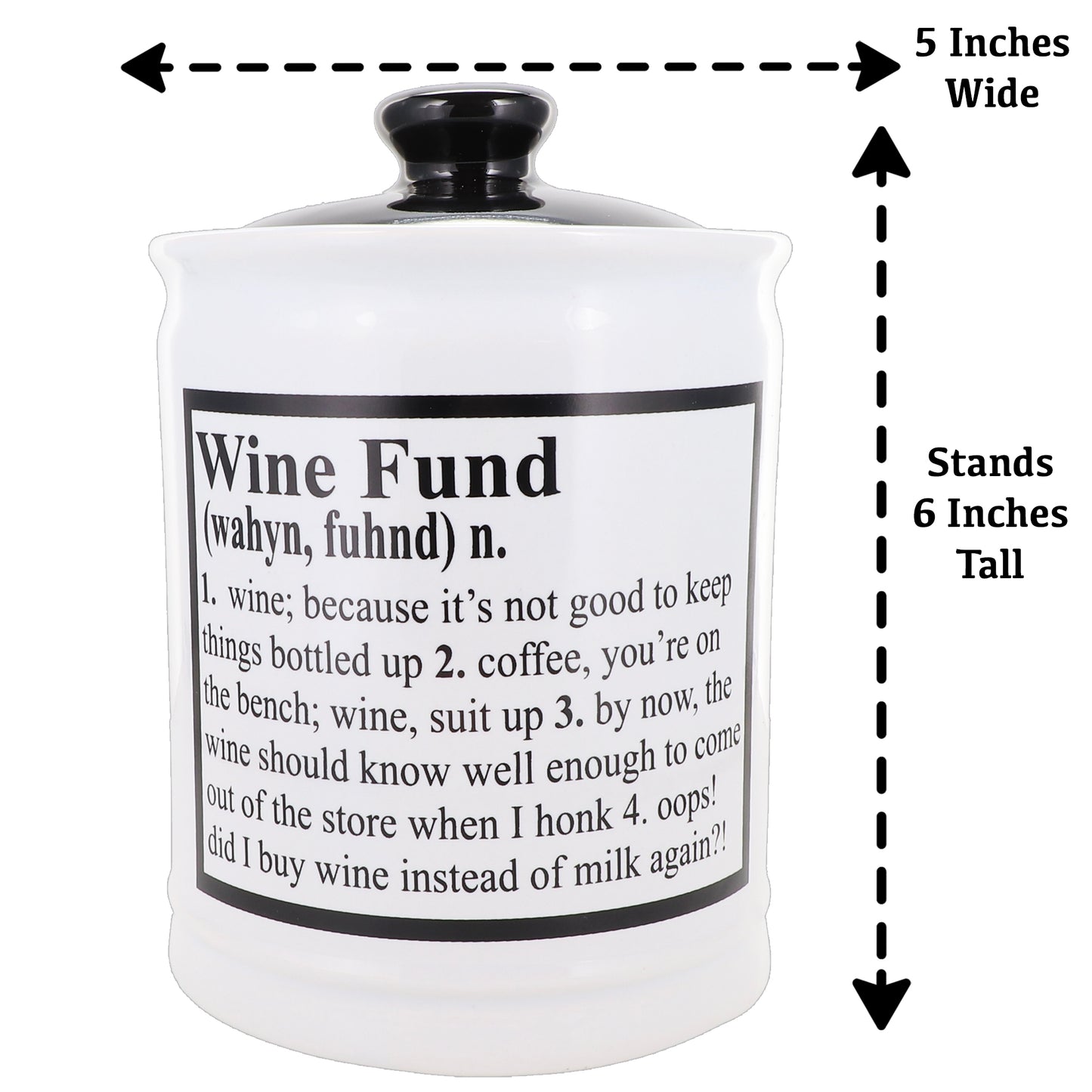 Cottage Creek Wine Fund Piggy Bank, Ceramic, 6", Multicolored Wine Candy Jar