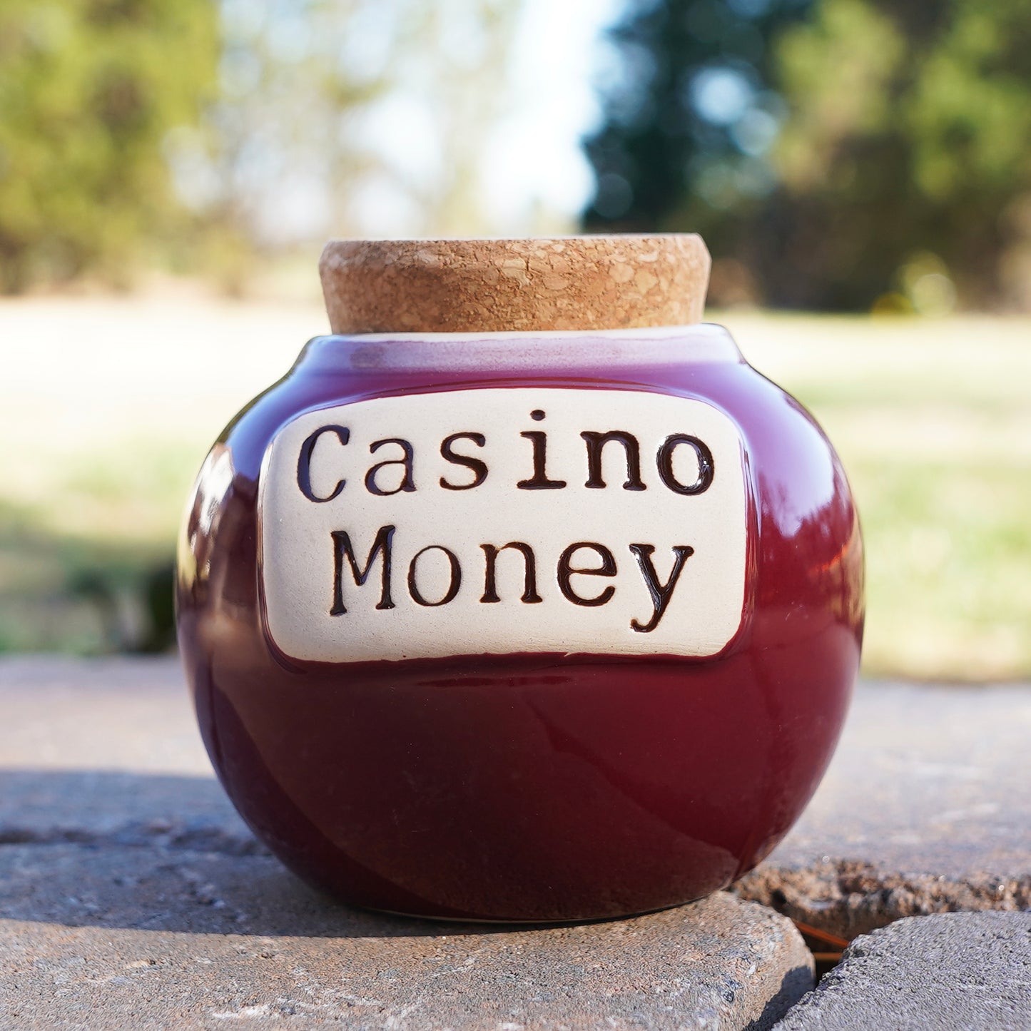 Cottage Creek Casino Money Piggy Bank, Ceramic, 6", Red Casino Gambling Gifts