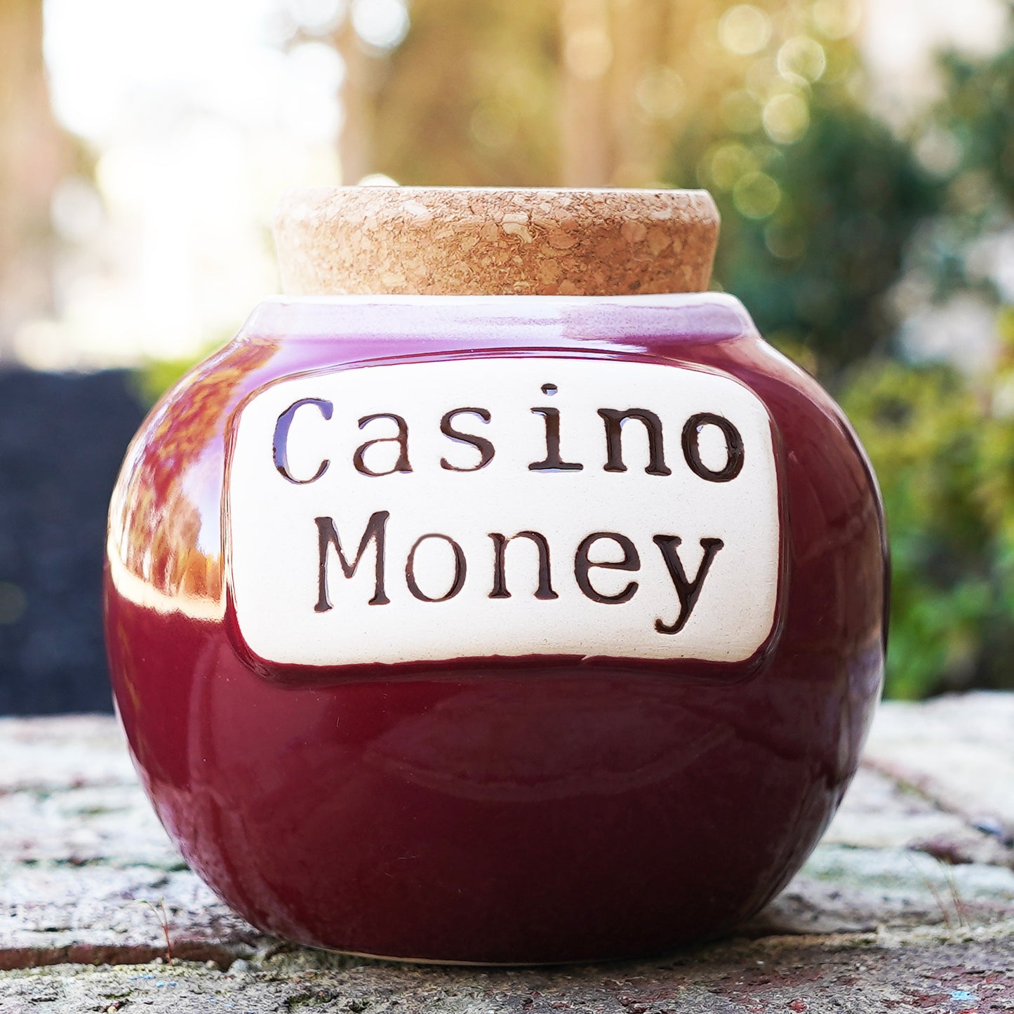 Cottage Creek Casino Money Piggy Bank, Ceramic, 6", Red Casino Gambling Gifts