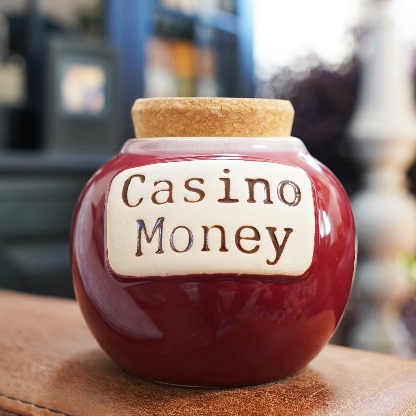 Cottage Creek Casino Money Piggy Bank, Ceramic, 6", Red Casino Gambling Gifts