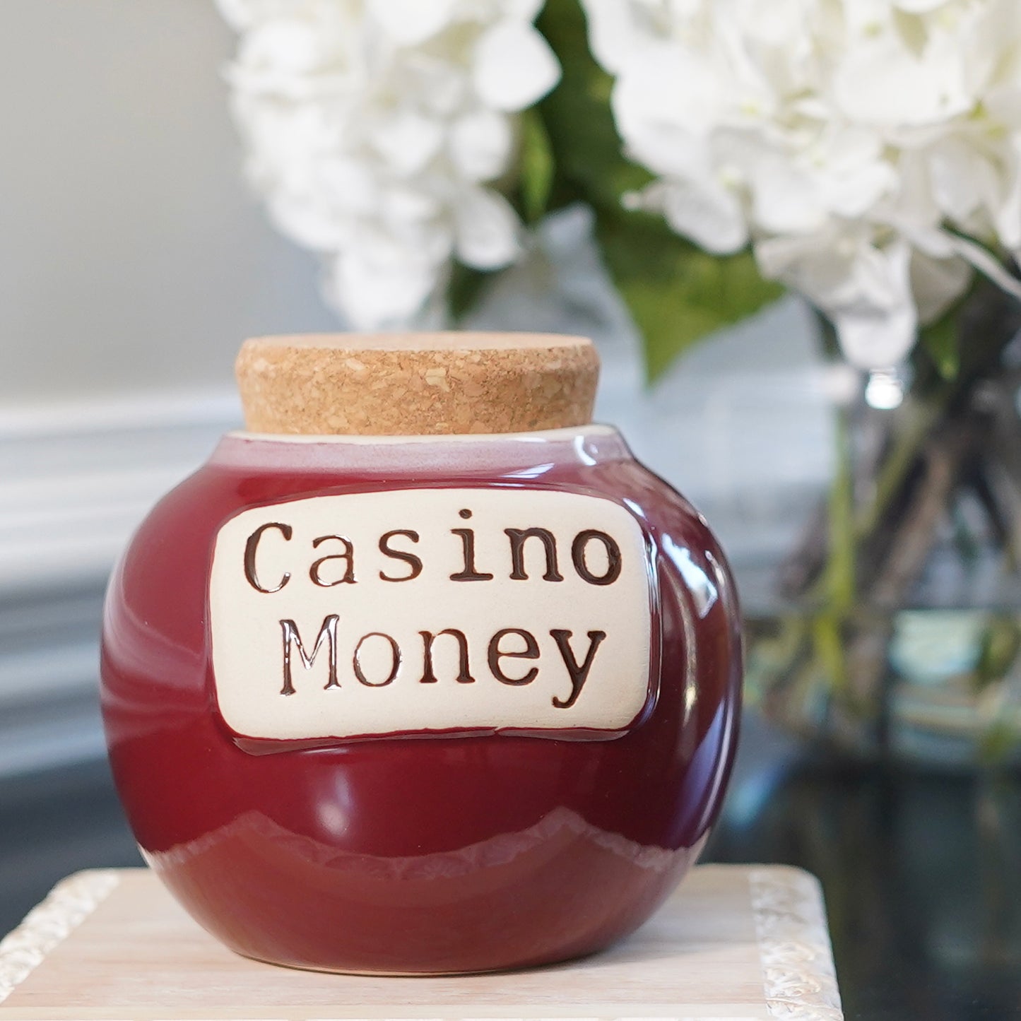 Cottage Creek Casino Money Piggy Bank, Ceramic, 6", Red Casino Gambling Gifts
