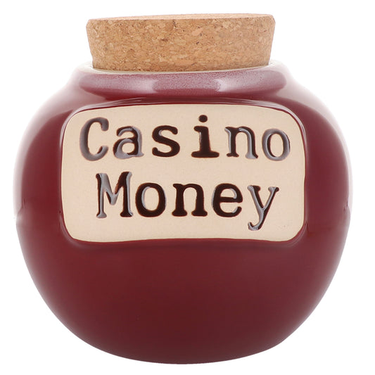 Cottage Creek Casino Money Piggy Bank, Ceramic, 6", Red Casino Gambling Gifts
