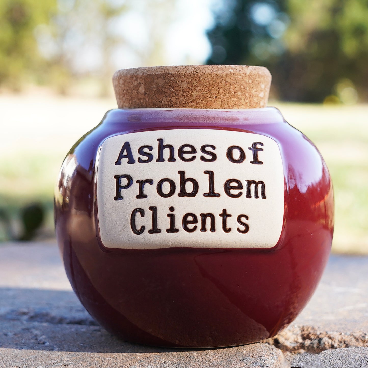 Cottage Creek Ashes of Problem Clients Jar Piggy Bank, Red, Ceramic, 6" Candy Jar