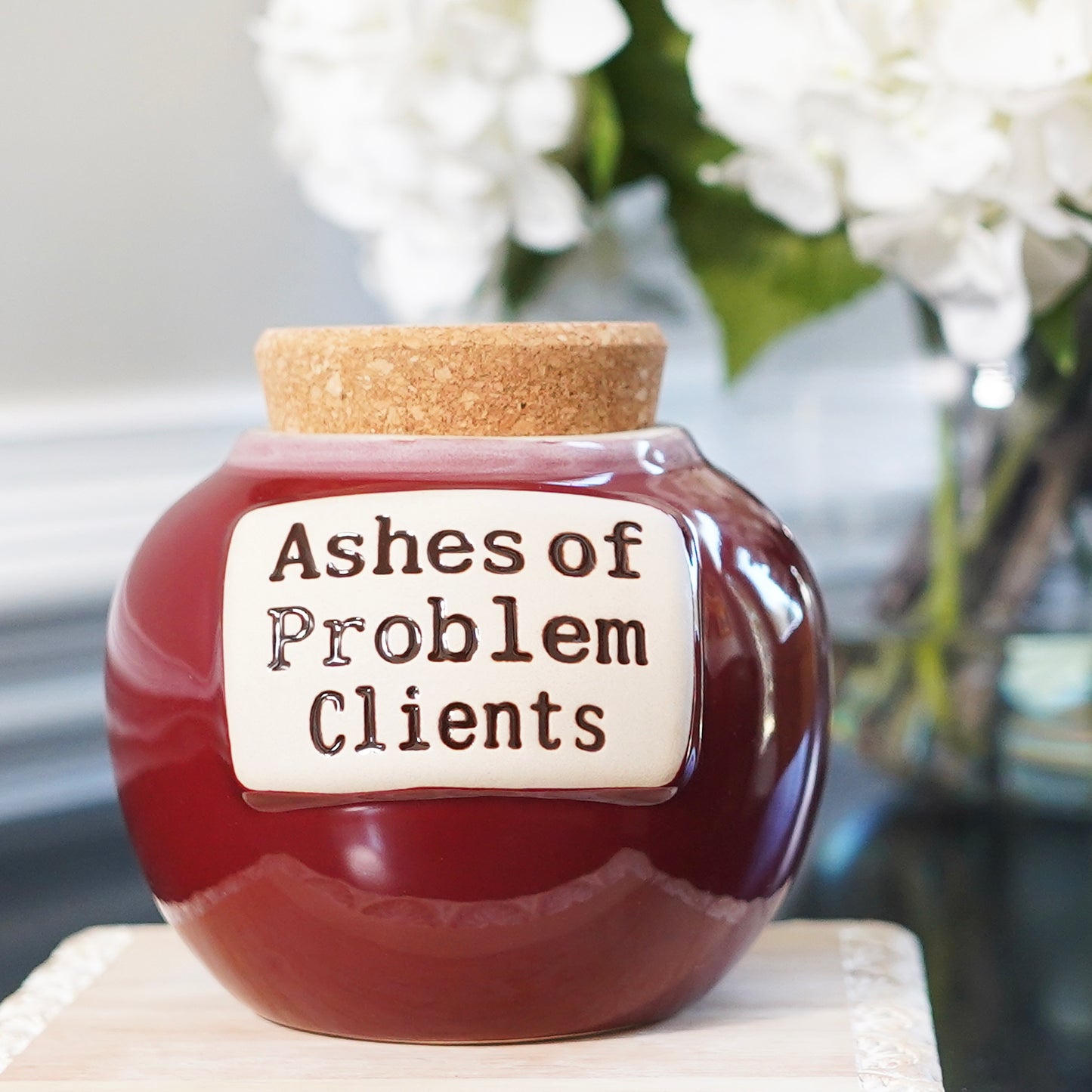 Cottage Creek Ashes of Problem Clients Jar Piggy Bank, Red, Ceramic, 6" Candy Jar