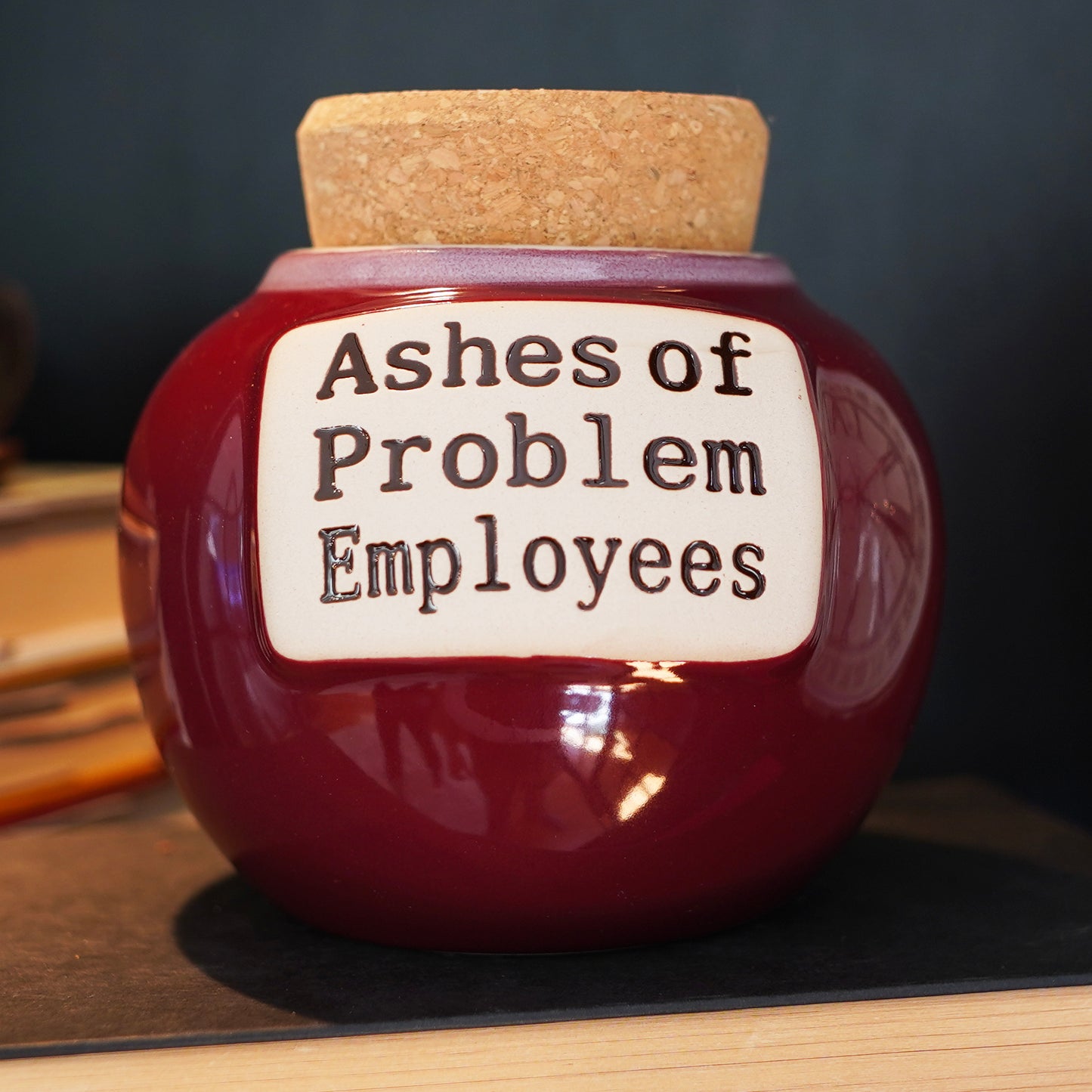 Cottage Creek Ashes of Problem Employees Piggy Bank, Office Candy Jar, 6", Red