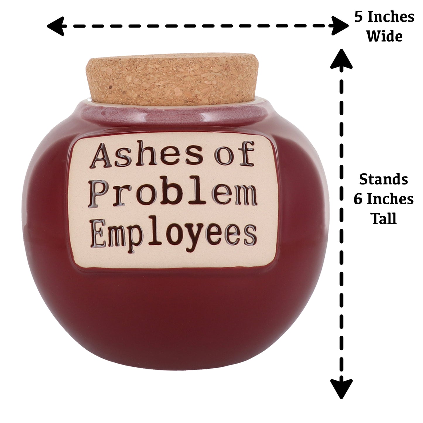 Cottage Creek Ashes of Problem Employees Piggy Bank, Office Candy Jar, 6", Red
