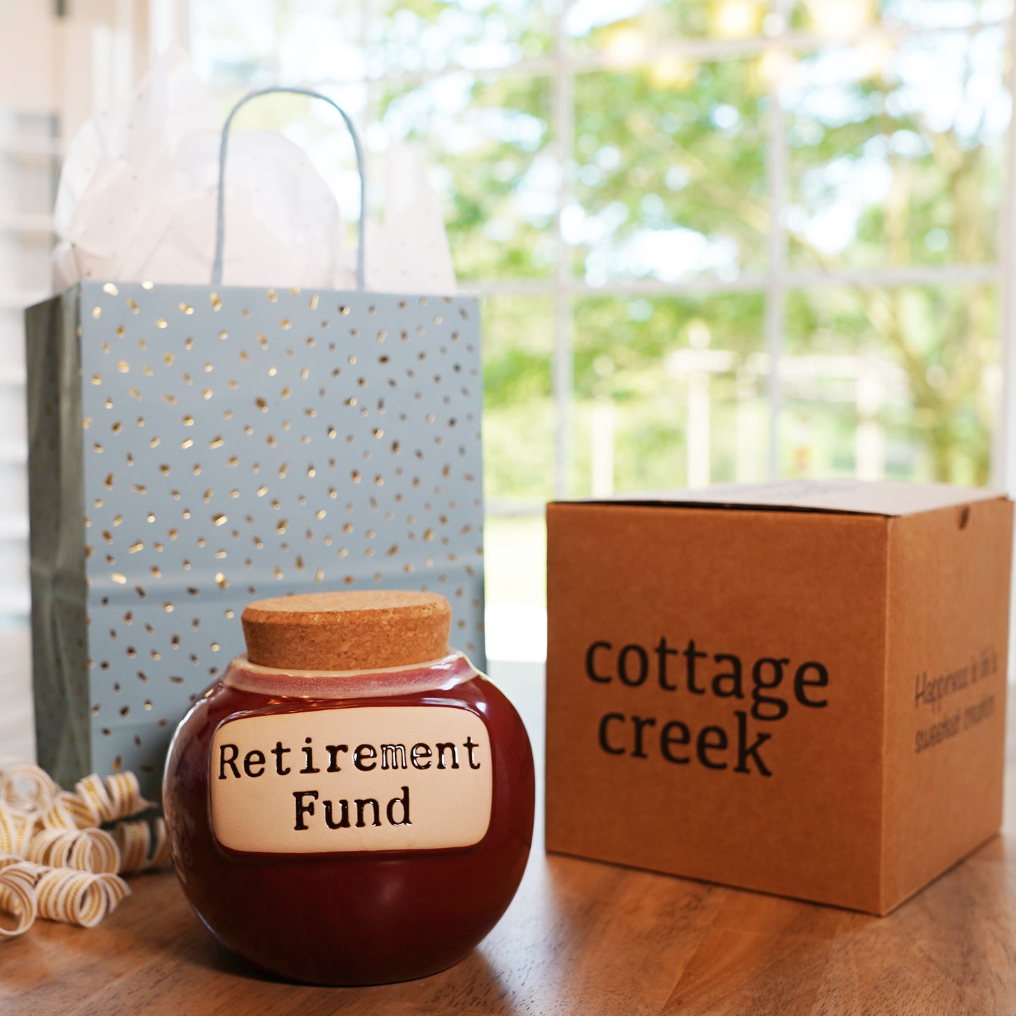 Cottage Creek Retirement Fund Jar | Retirement Gifts | Retirement Piggy Bank