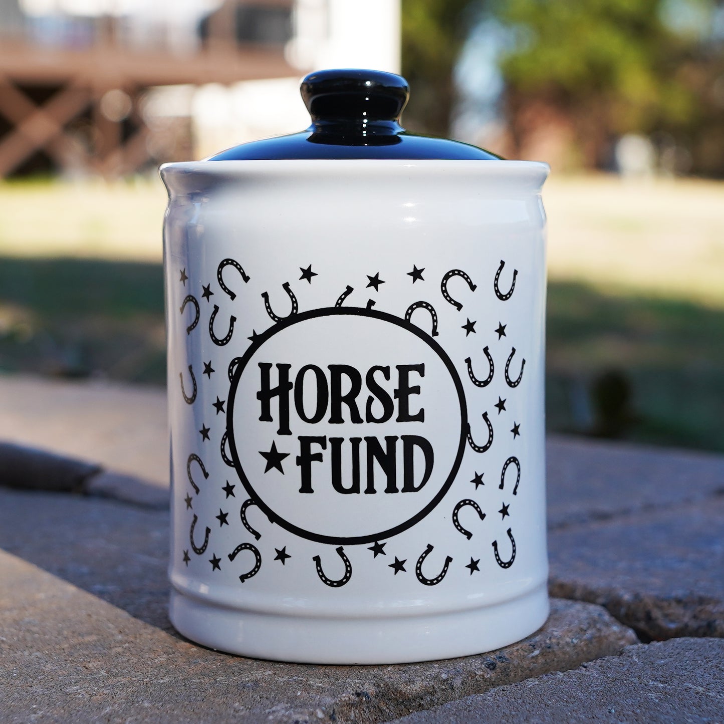 Cottage Creek Horse Fund Piggy Bank, Ceramic, 6", Multicolored Horse Gift
