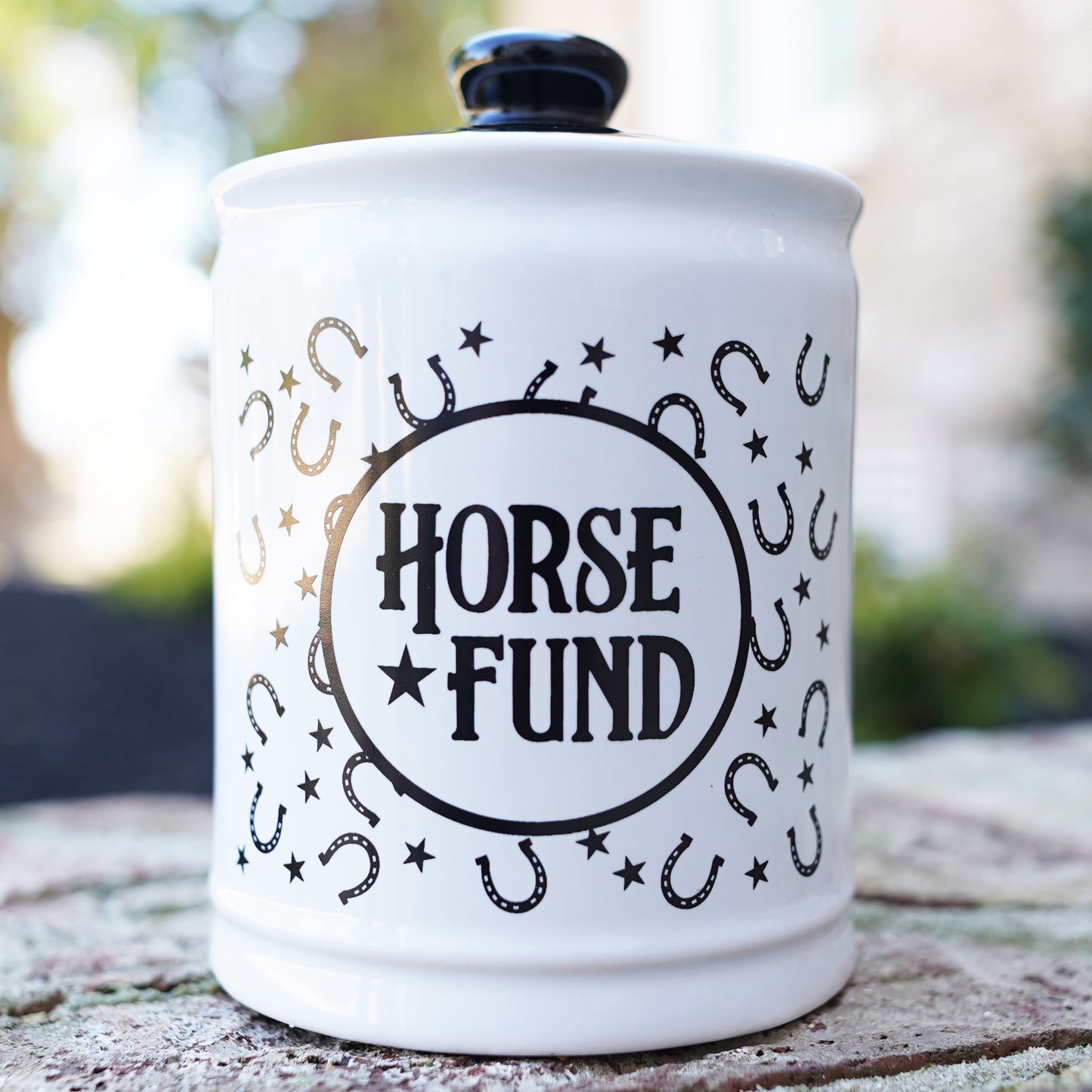 Cottage Creek Horse Fund Piggy Bank, Ceramic, 6", Multicolored Horse Gift