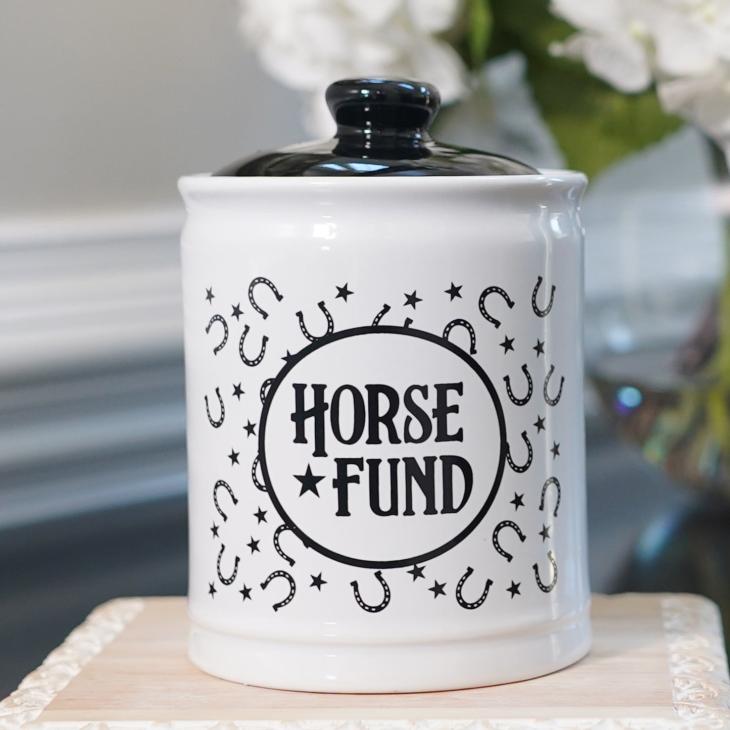 Cottage Creek Horse Fund Piggy Bank, Ceramic, 6", Multicolored Horse Gift