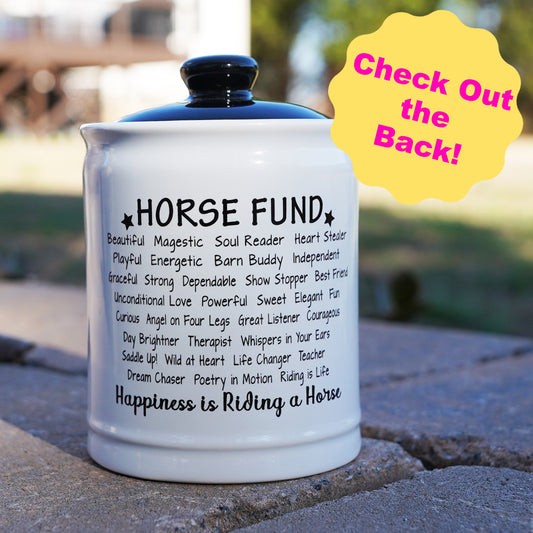 Cottage Creek Horse Fund Piggy Bank, Ceramic, 6", Multicolored Horse Gift