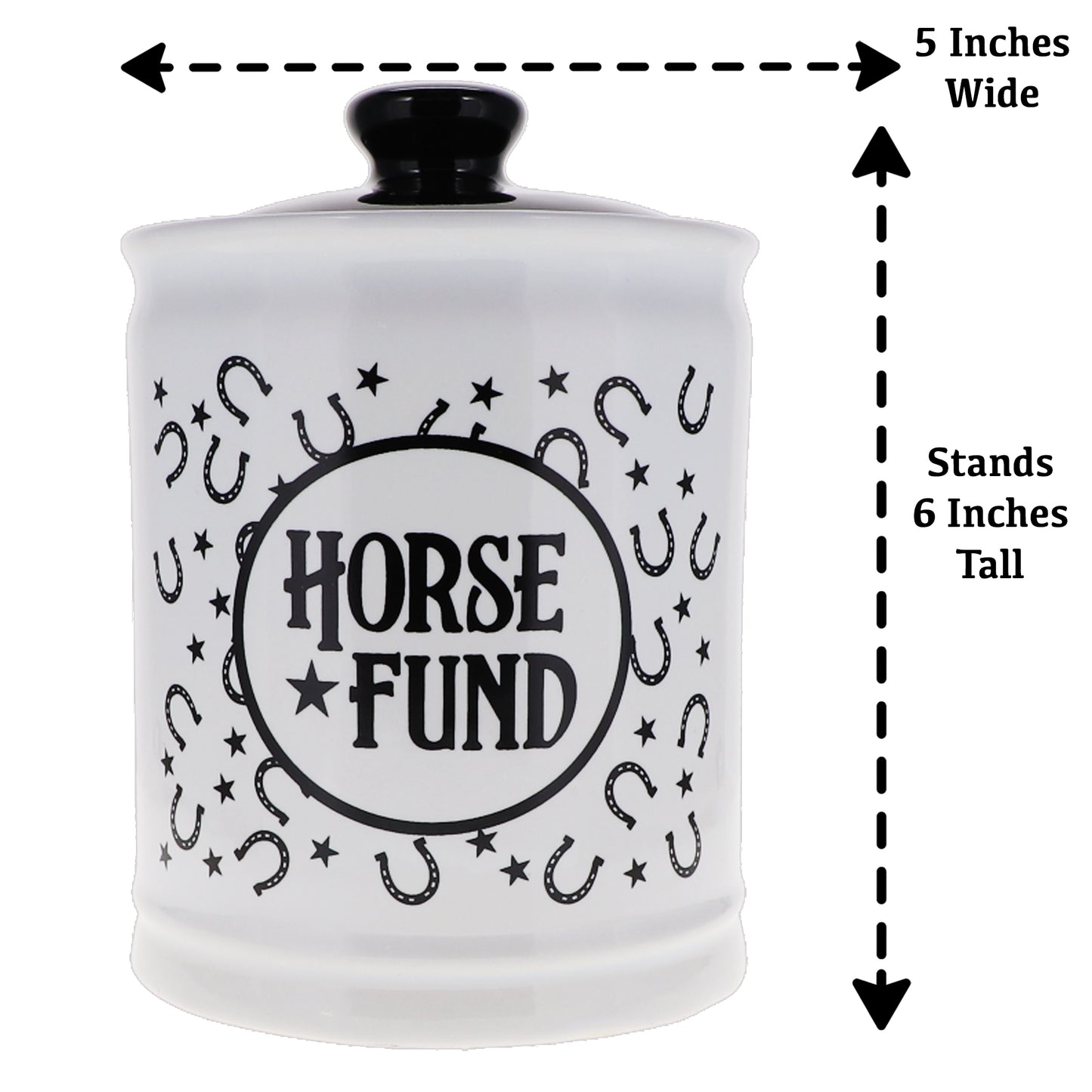 Cottage Creek Horse Fund Piggy Bank, Ceramic, 6", Multicolored Horse Gift