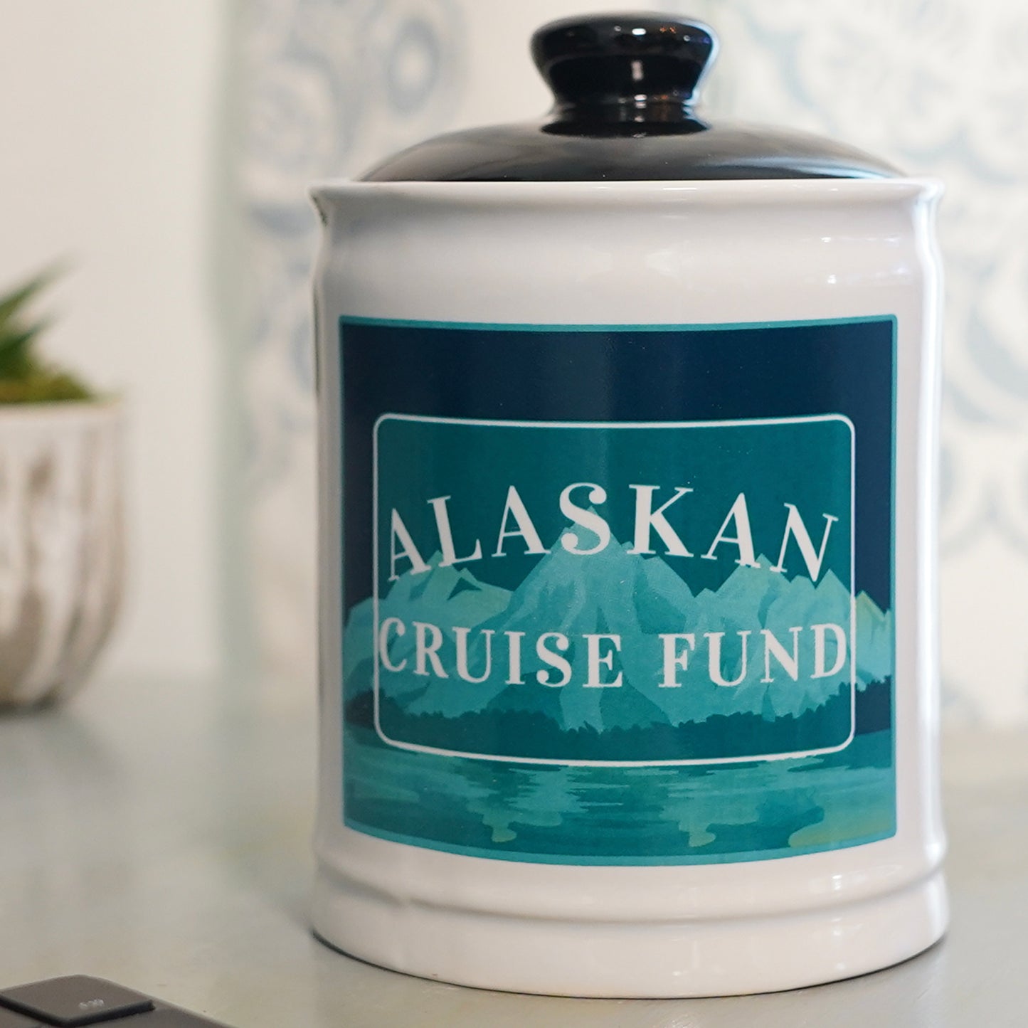 Cottage Creek Alaskan Cruise Fund Piggy Bank, Multicolored, 6" Ceramic Cruise Essentials Candy Jar